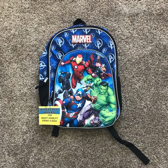Marvel Backpack Avengers Spider-Man Hulk Captain America 16/" NWT